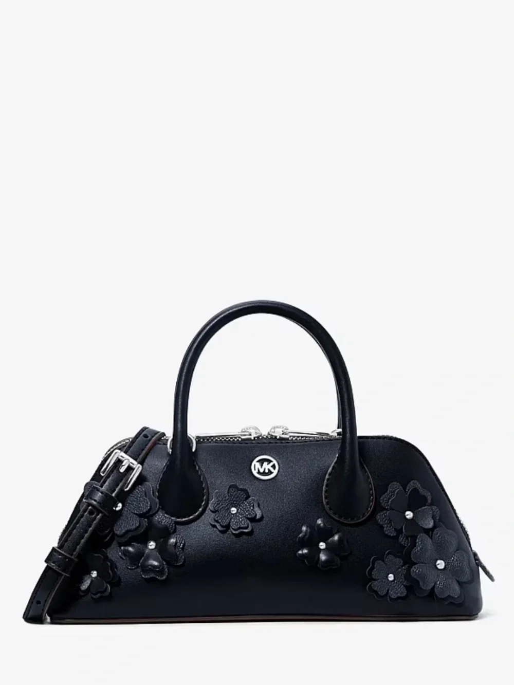 Michael Kors Petra Small Floral Embellished Crossbody Bag Navy